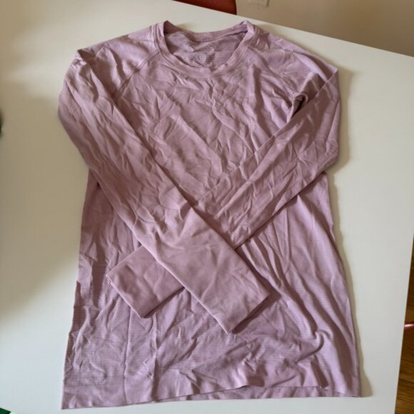 Pink Peony Lululemon Swiftly Tech Long Sleeve Shirt 2.0 HIP length - Picture 4 of 6